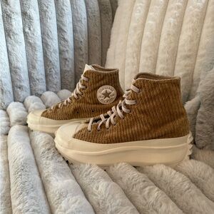 Converse Tan Corduroy High-Tops